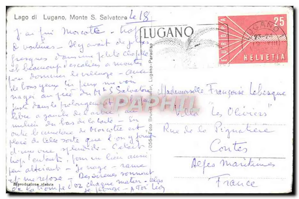Lago di Lugano, Monte S. Salvatore — vista panorâmica — editor desconhecido - Verso