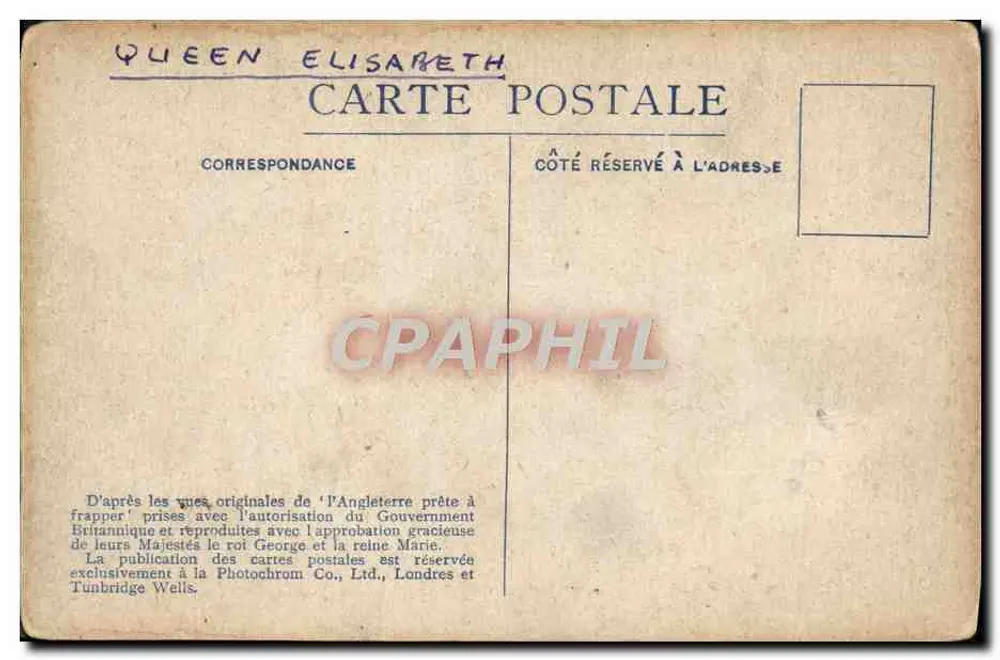 Schuss der 15-Zoll-Granaten des 'Queen Elizabeth' — militärische Illustration — Verlag Photochrom Co., Ltd. London, Nr. 15 - Rückseite