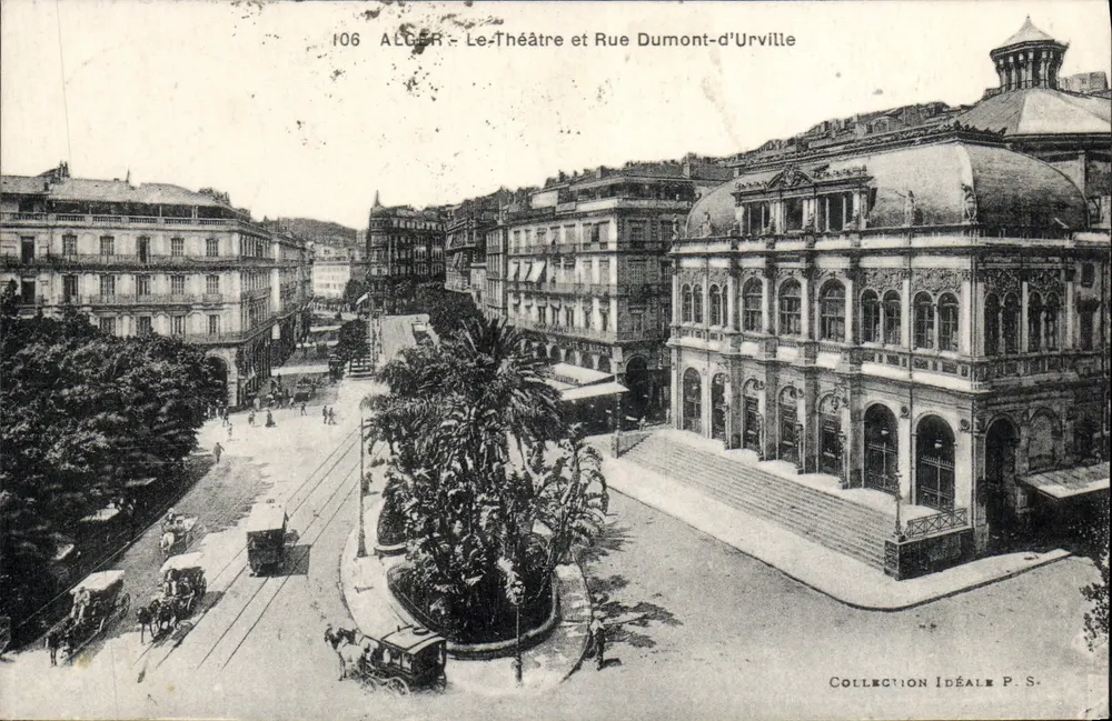 Algés - Ansicht des Theaters und der Straße Dumont-d'Urville — Ideal-Kollektion P.S. Nr. 106 - Vorderseite