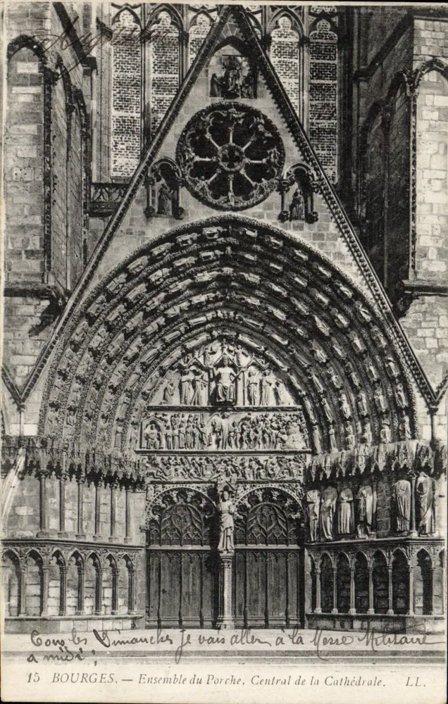 Bourges - Ensemble des zentralen Portal der Kathedrale - LL. n°15 - Vorderseite