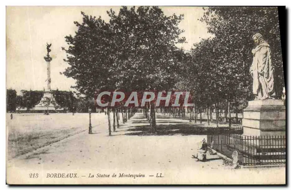 Bordeaux — A Estátua de Montesquieu — LL. n°243 - Frente
