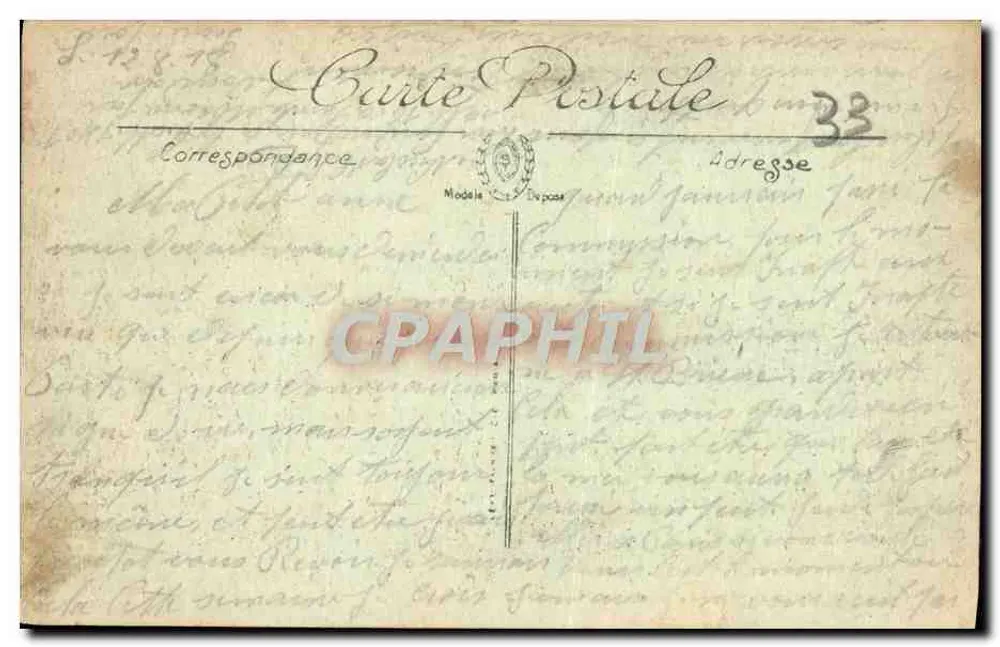 Bordeaux — A Estátua de Montesquieu — LL. n°243 - Verso