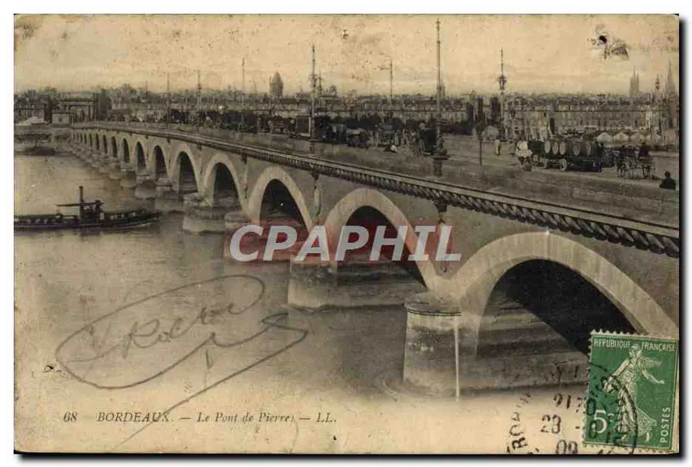 Bordeaux — Le Pont de Pierre — L.L. — éditeur L.L. - Frente
