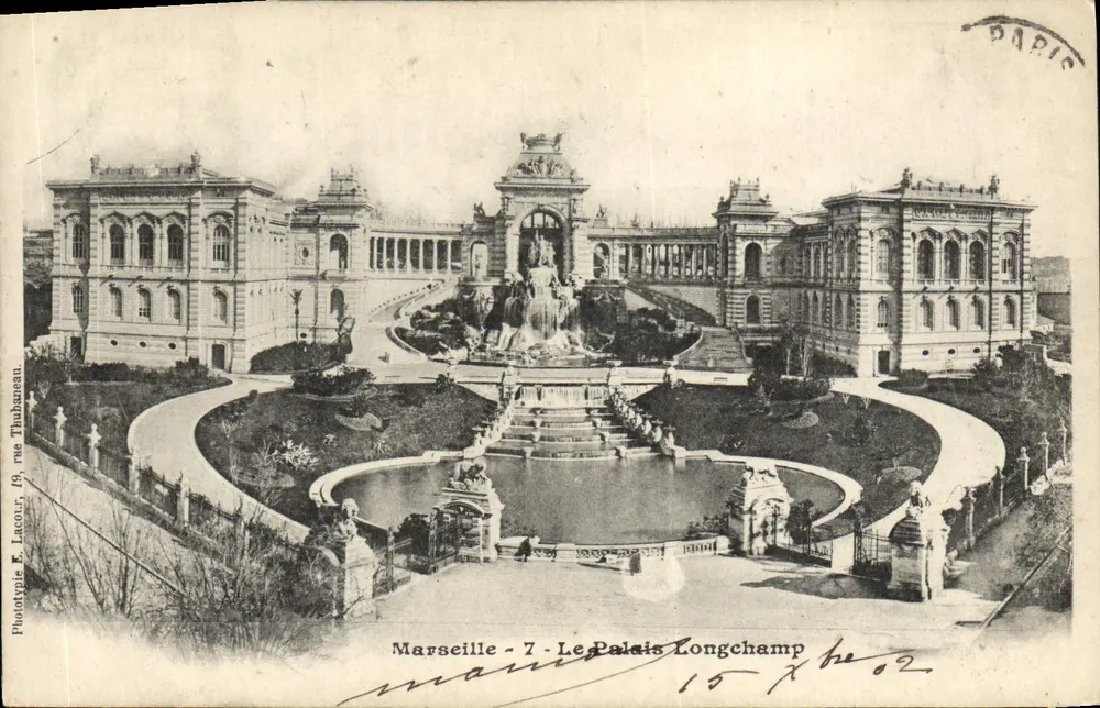 Marselha - 7 - O Palácio Longchamp — Fototipia F. Lacroix, 19, rua Thubbanau - Frente