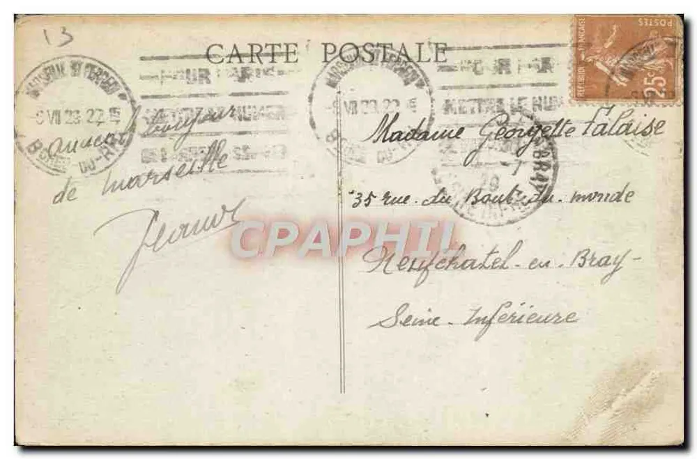 Marseille — Allgemeine Ansicht des Hafens — Phot. J. Combière - Rückseite