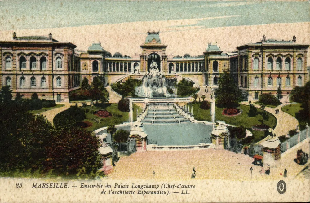 Marseille — Conjunto do Palácio Longchamp (Obra-prima do arquiteto Esperandieu) — LL. - Frente