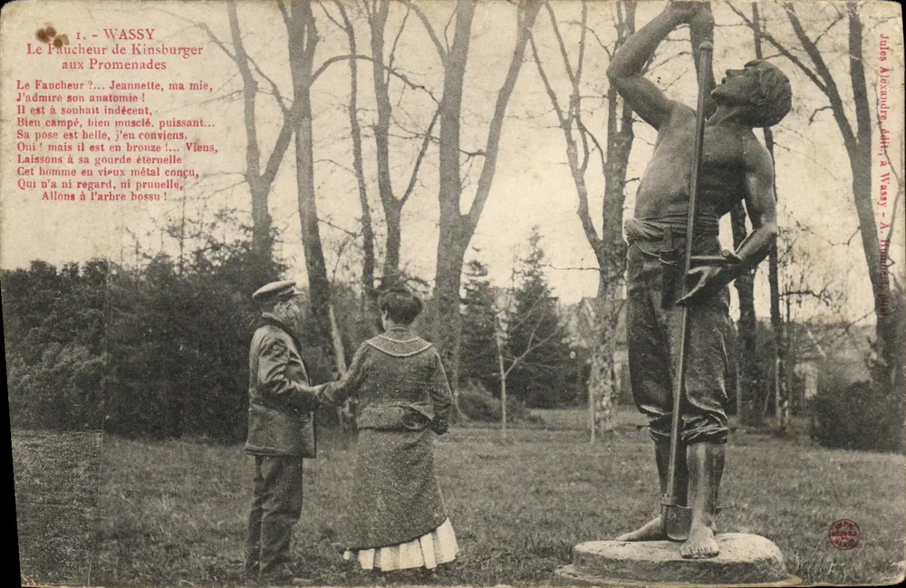 Wassy - Der Kinsburger Mäher in den Promenaden — Bronze-Statue, Verlag Jules Alexandre, n°1 - Vorderseite