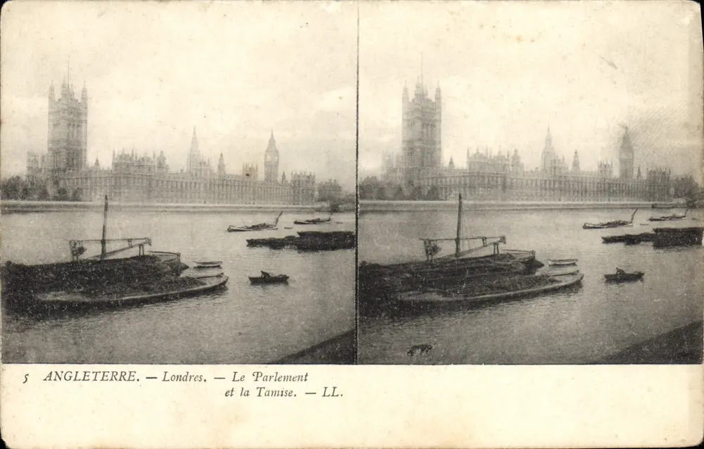 Londres — O Parlamento e o rio Tâmisa — LL - Frente