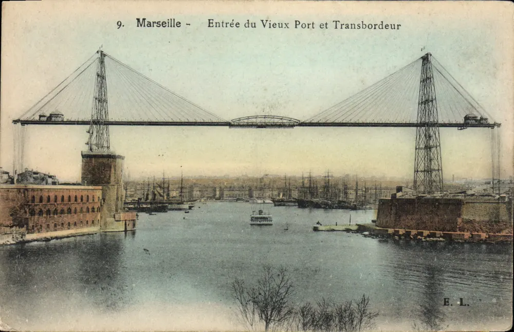 Marseille - Eingang zum Alten Hafen und Transbordeur — E.L. n°9 - Vorderseite