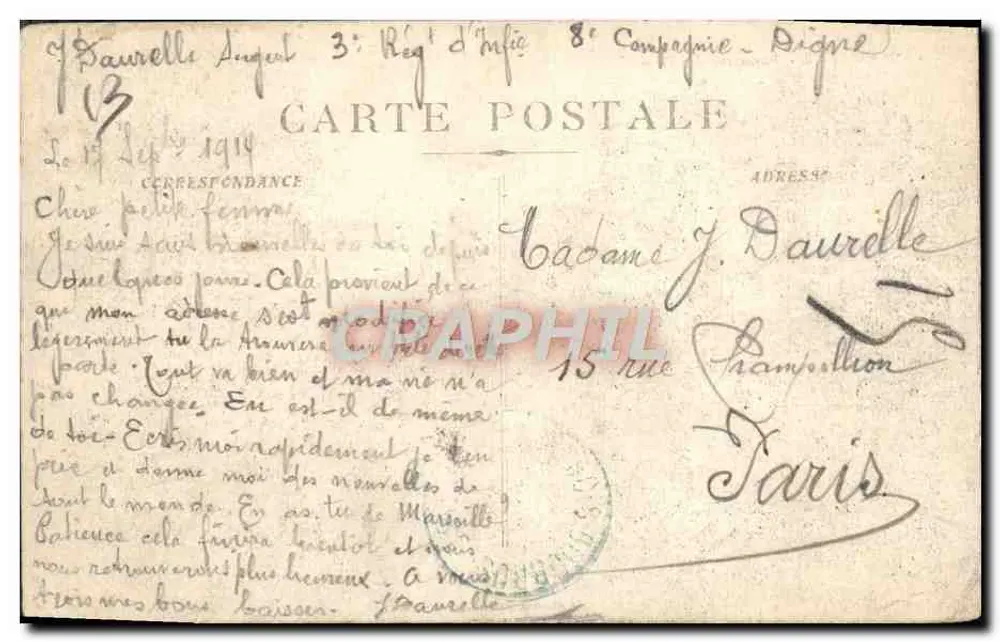 Marseille — Panorama dos Portos — Editor: G. Daurelle - Verso