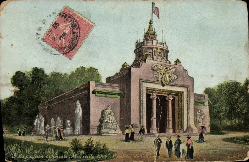 Exposition Coloniale Marseille 1906 — Pavillon de l'Indam, éditeur L.V. C. - Voorkant