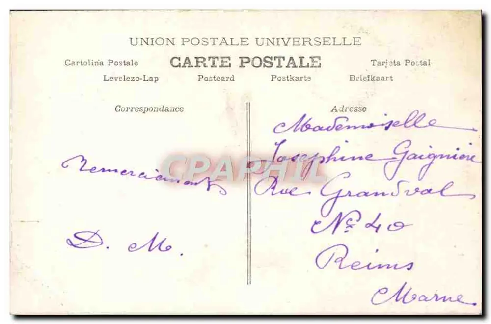 Frau, die Rosen pflückt — 'Ich pflücke sie für Sie' — A.N. Paris, Nr. 867 - Rückseite