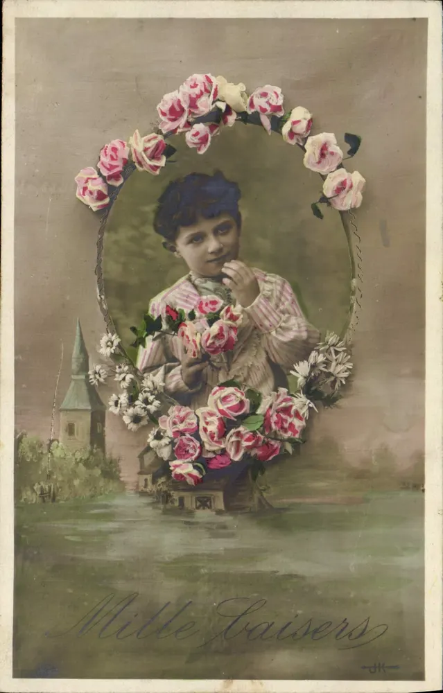 Criança com rosas — 'Mille baisers' — J.K. (editor) - Frente
