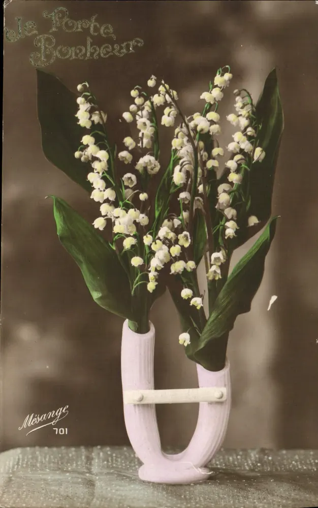 Lilie der Talschlucht — Blumenstrauß in einem weißen Vase — Misange 701 - Vorderseite