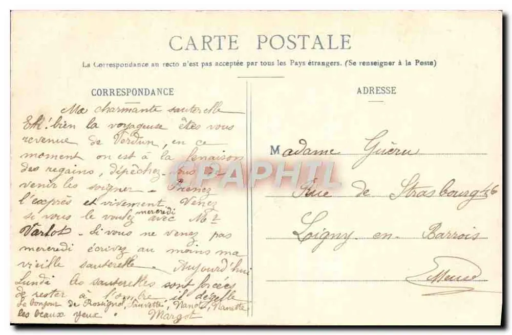Amour d'Escarpolette — Serie 5 — Phototypie A. Berrelet & Cie, Nancy - Rückseite