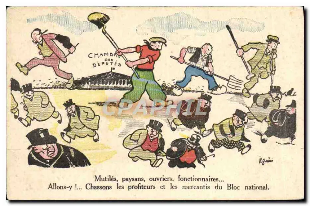 Chambre des Députés — politische Karikatur — R. Guérin - Vorderseite