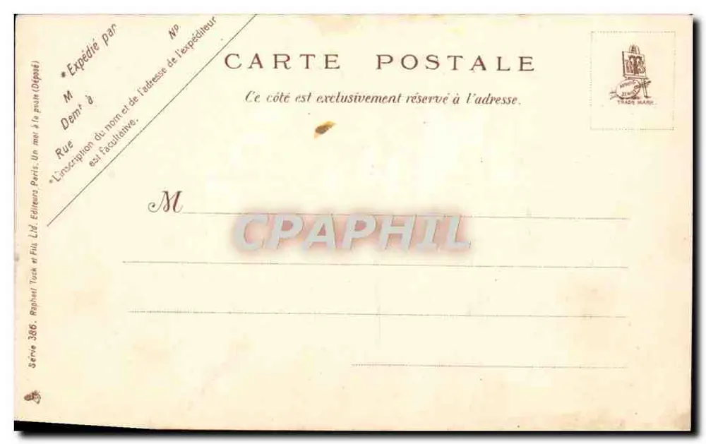 Mulheres e crianças perto do mar — cena de vida — editor M. Raphael Tuck & Co. Ltd. Paris, série 386 - Verso