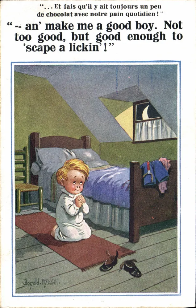 Kind betet in ihrem Zimmer — Ronald McGill — Inter-Art Co. Serie 4859 - Vorderseite