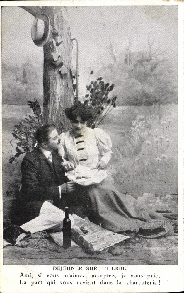 Mittagessen auf dem Gras — Paar-Szene — J.C. Paris - Vorderseite