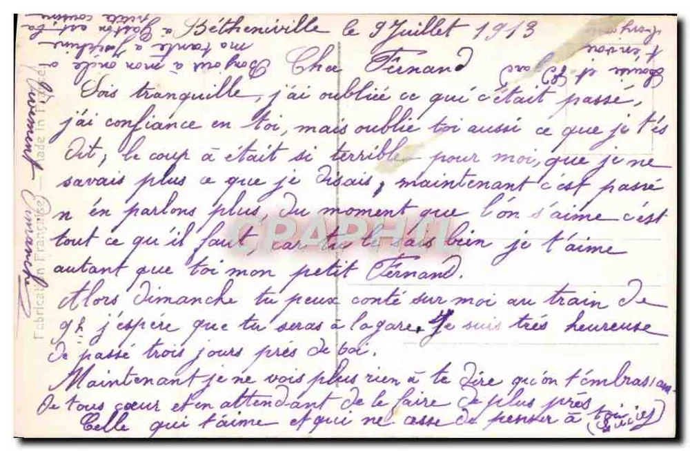 Junges Paar mit Blumenbouquet — REX 4467 — Verlag REX - Rückseite