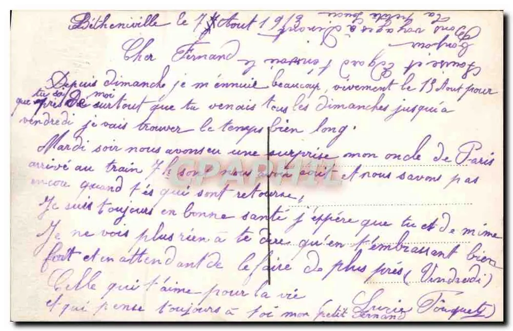 Liebespaar — Szene eines Treffens — unbekannter Verleger, Nr. 81 - Rückseite