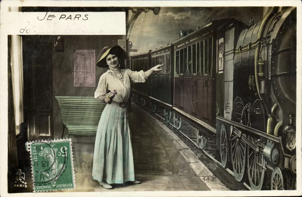 Ich verlasse Paris — Bahnhofs-Szene — Verlag Paris, n° 443 - Vorderseite