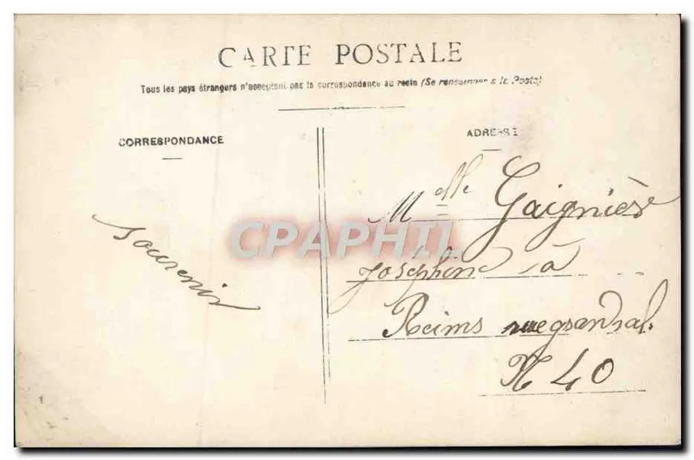 Ich verlasse Paris — Bahnhofs-Szene — Verlag Paris, n° 443 - Rückseite