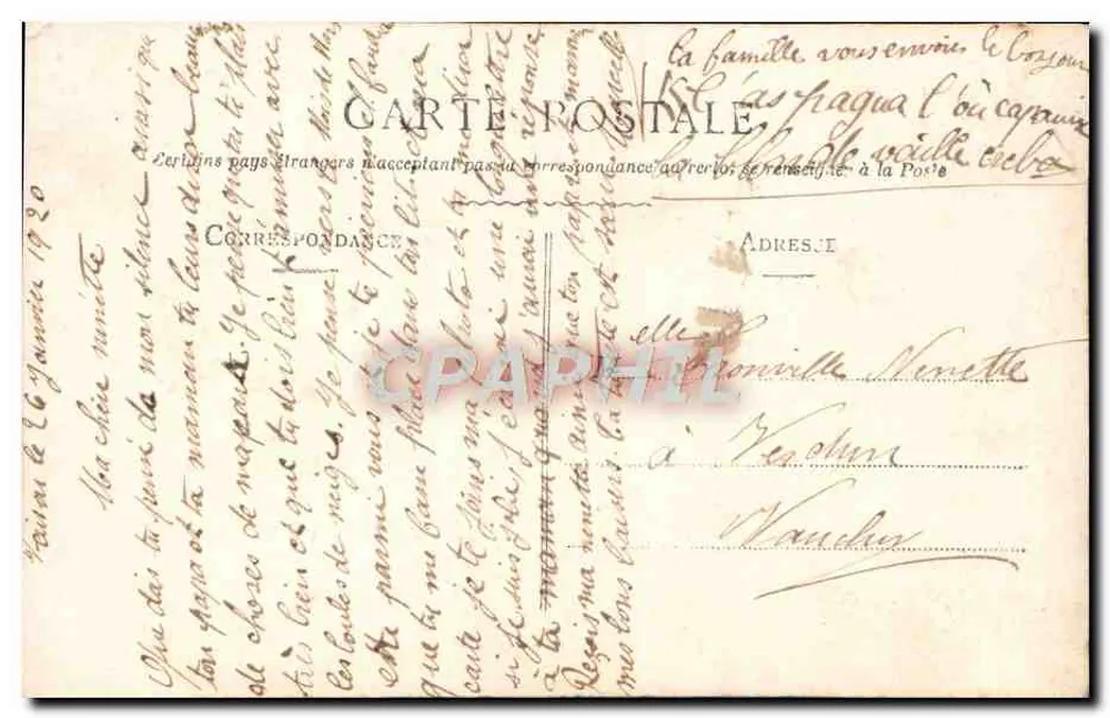 Paar in Abendkleidung — Liebesgedicht — ELD n°4250 - Rückseite
