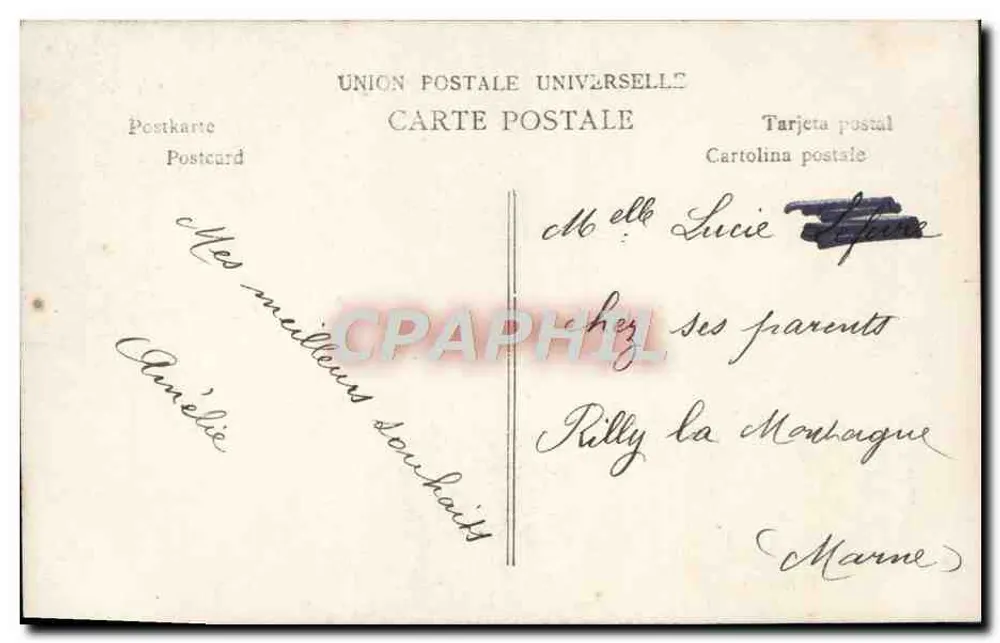 Frau in grüner Robe mit Blumenstrauß — Frohe Neujahr — Verlag: R. PLUJOUF, Nr. 3666 - Rückseite
