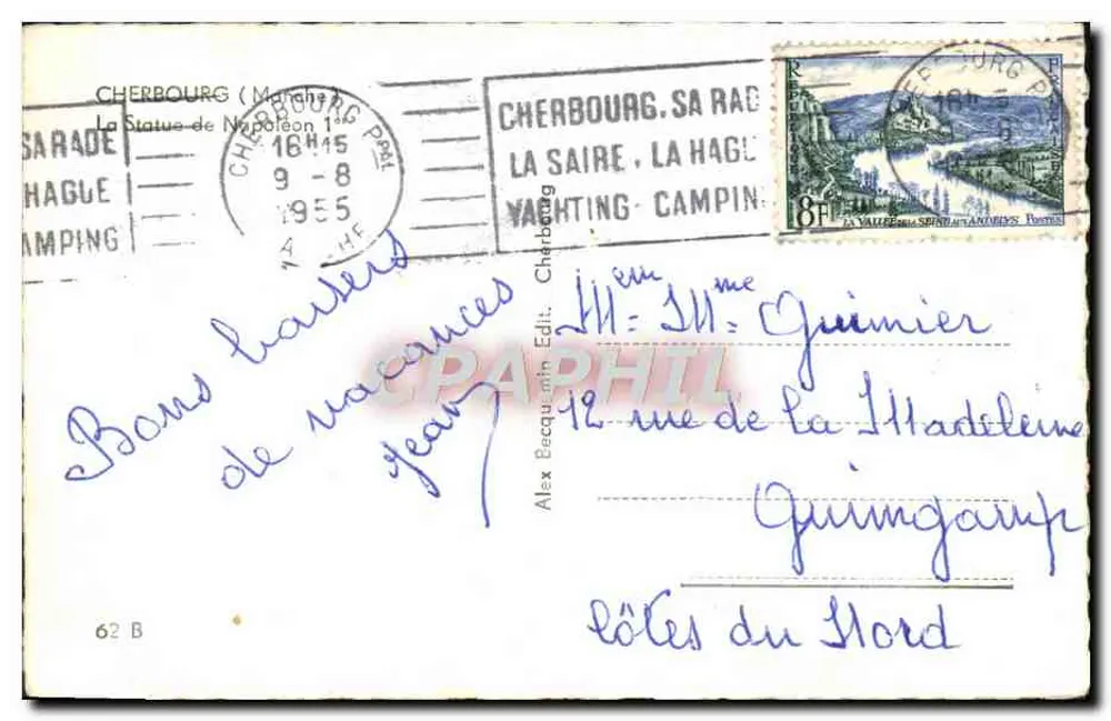 Estátua equestre de Napoleão — Cherbourg — Alex Becquart Édit. - Verso