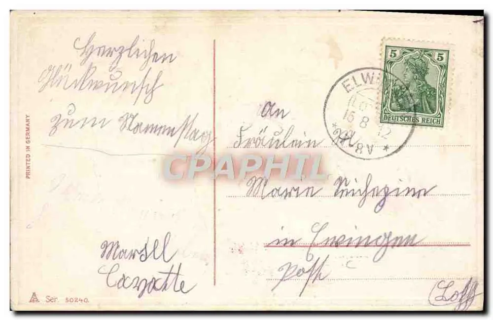 Rose — Happy Wishes for a Baptism Day — series 50240, printed in Germany - Back