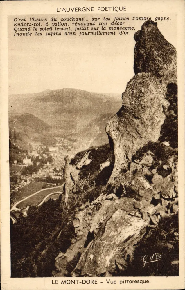 Mont-Dore - Ansichtskarte der malerischen Landschaft — Poetische Auvergne — J. Gouttefangeas, Verlag, Nr. 1480 - Vorderseite