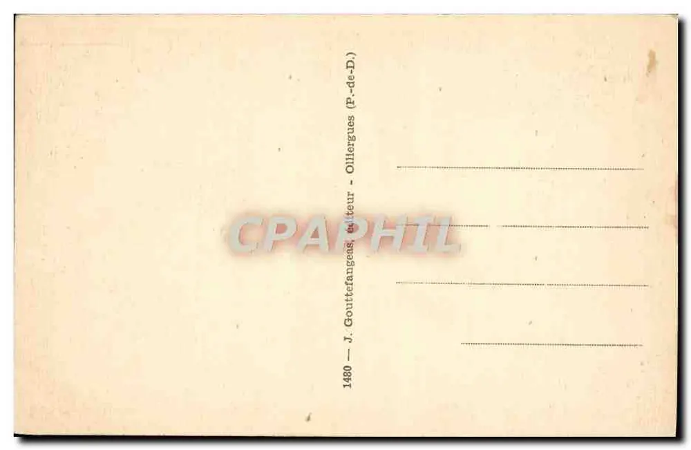 Mont-Dore - Ansichtskarte der malerischen Landschaft — Poetische Auvergne — J. Gouttefangeas, Verlag, Nr. 1480 - Rückseite