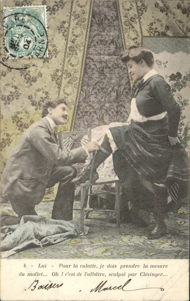 Sculpture de l'Albâtre — mesure de culotte — éditeur Baisser, n°4 - Recto