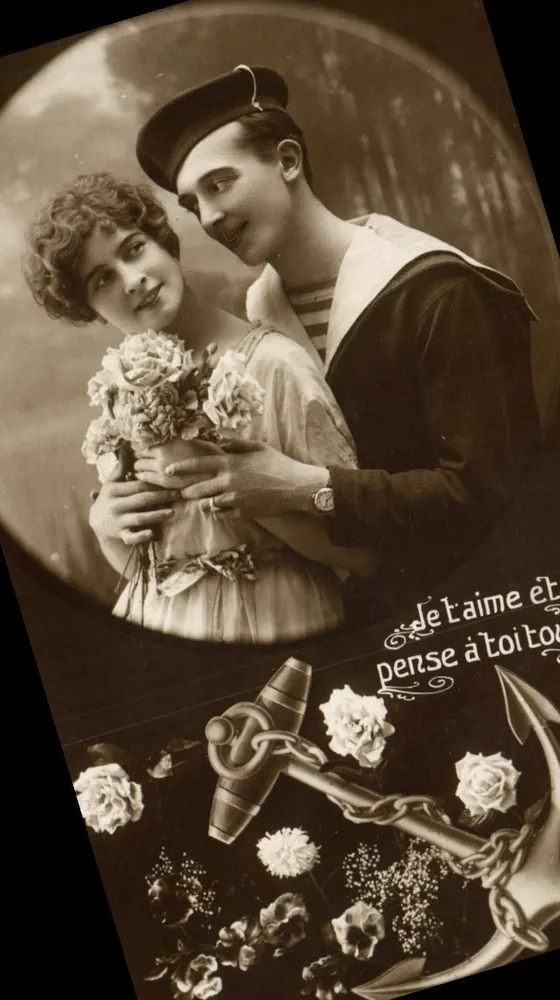 Marinerliebe — Paar in Uniform — Verlag VISE PARIS, Nr. 17 - Vorderseite