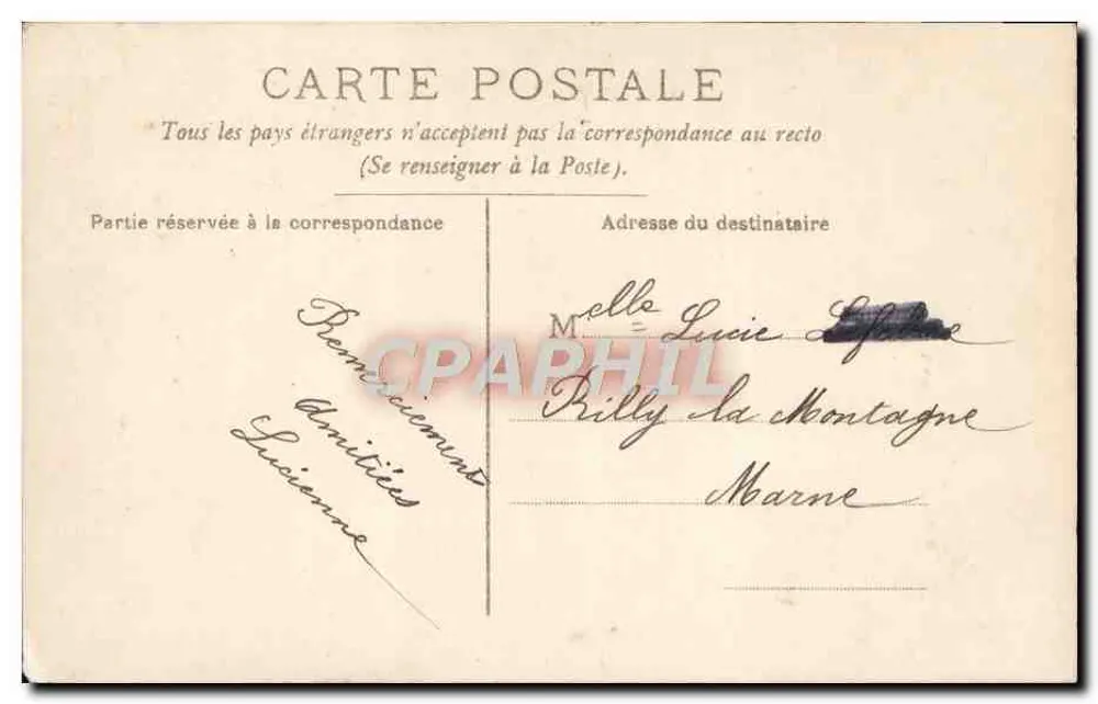 Femme en robe bleue tenant un bouquet — Souvenir — CIRCÉ, n° 5183 - Verso