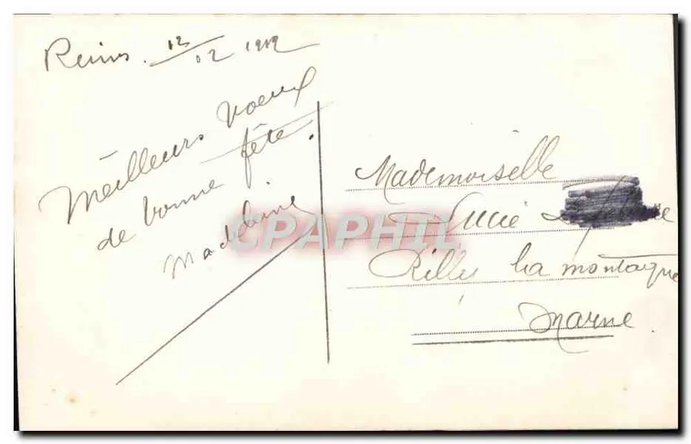 Femme en robe rose tenant un panier de fleurs — GAGE D'AMITIÉ — éditeur non identifié, n° 1007 - Verso