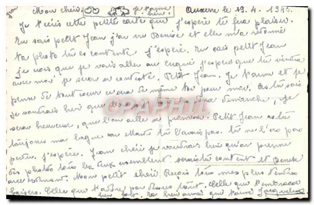 Couple amoureux — Espoir de Bonheur — J.C. n° 622/5 - Verso