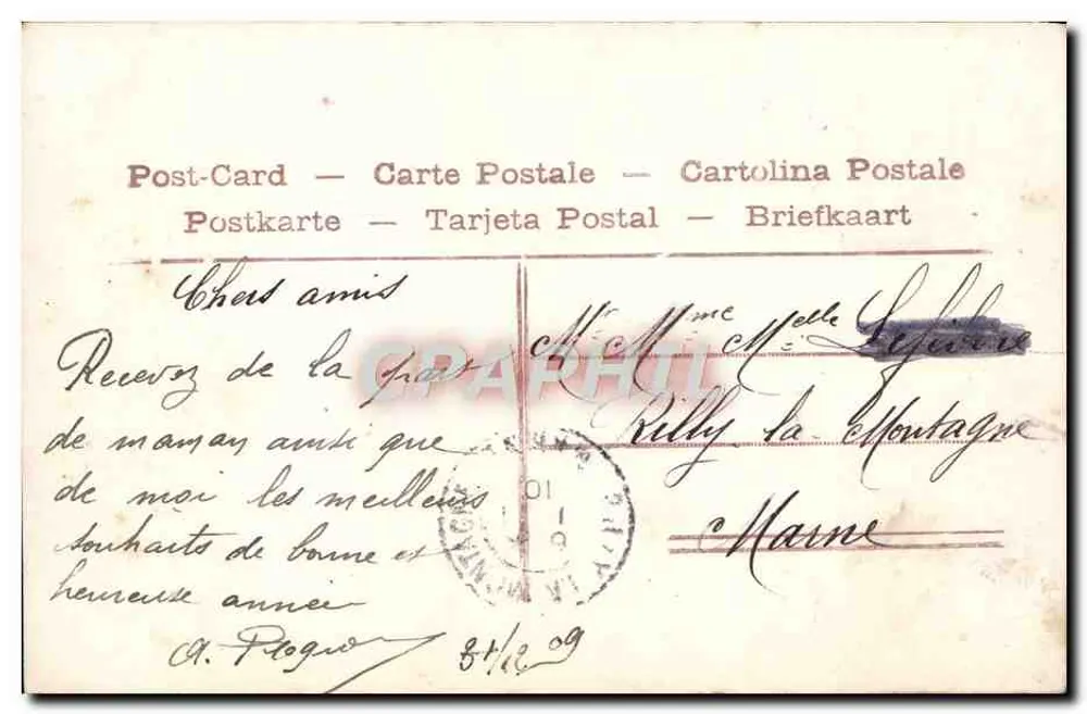 Femme souriante — Bonne Année — éditeur anonyme, n° 4349 - Verso