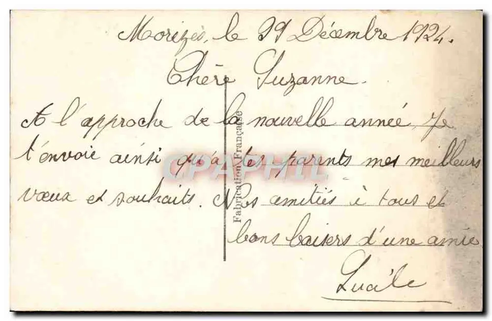 Bouquet de fleurs — Bonne Année — Wydawca CEC, nr 844 - Rewers