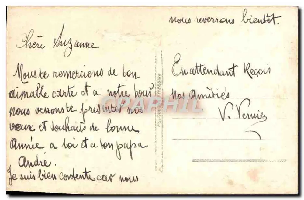 Deux jeunes filles — amitié — REX 929 - Verso
