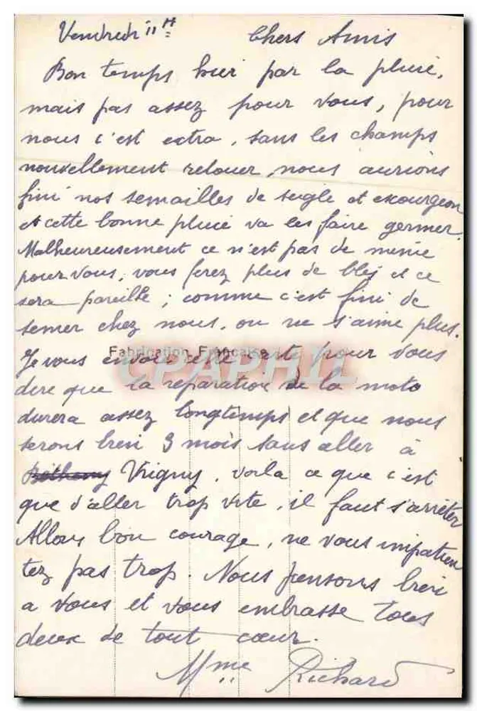 Paisagem vista através de um ferro de cavalo — rosas — DÉDÉ PARIS 942 - Verso