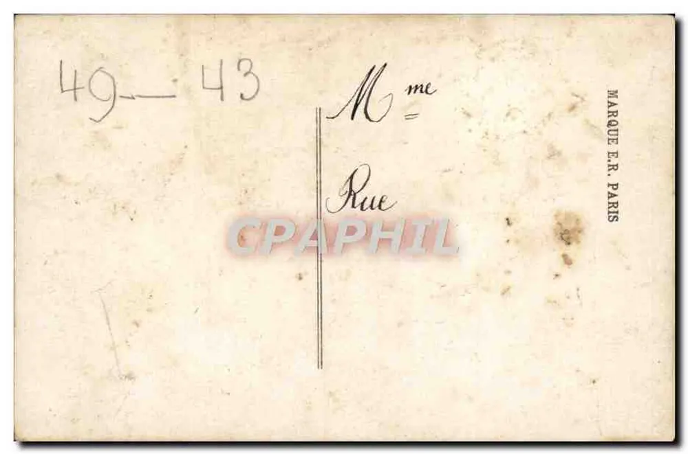 Pansées sorridentes — texto impresso 'Minha mente sorri para você' — editor Marque E.R. Paris, n° 7423 - Verso