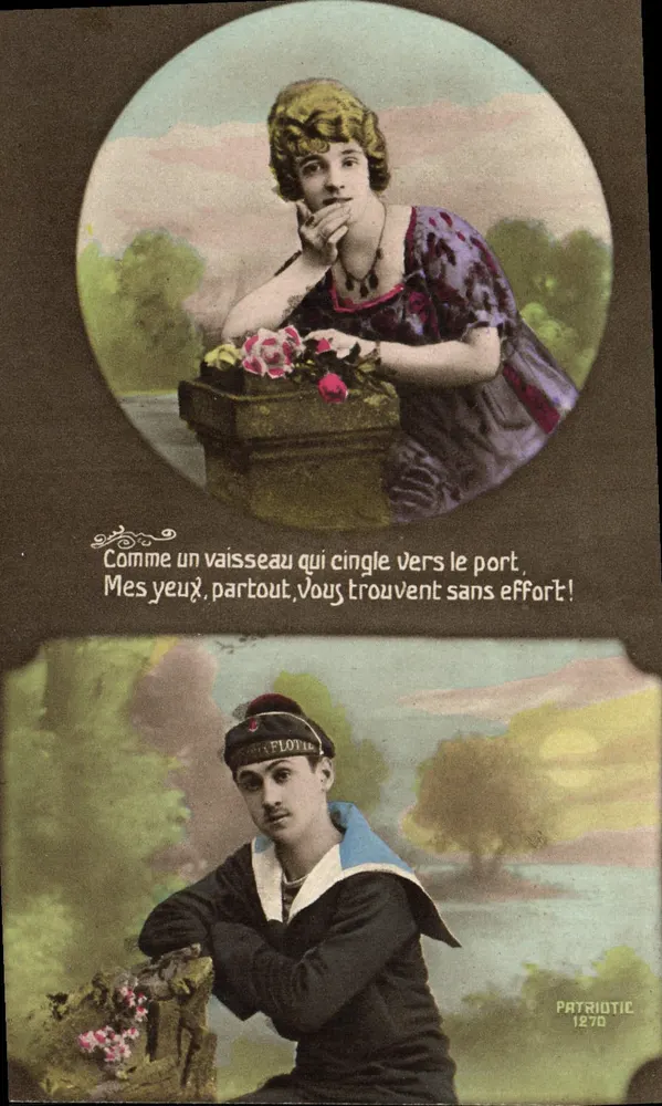 Junge Frau und Matrose — Liebesgedicht — Patriotic 1270 - Vorderseite