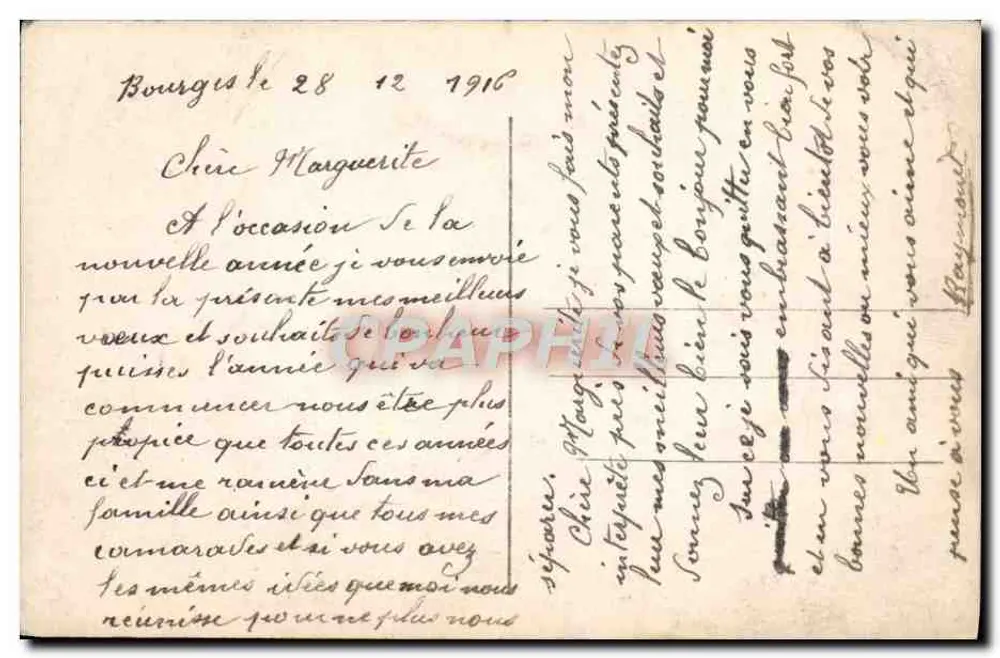 Flores e sapatos de Natal — Suaves Pensamentos e Desejos de Boa Ano — DIX 574 - Verso