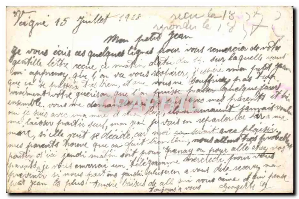 Jeune femme — portrait — REX 4952 - Verso