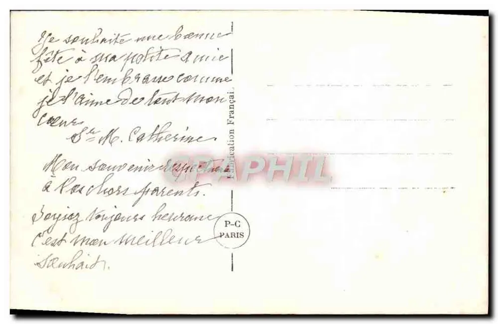 गुलाब और हॉक्स का बूकेट — प्रकाशक P-C पेरिस - पीछे