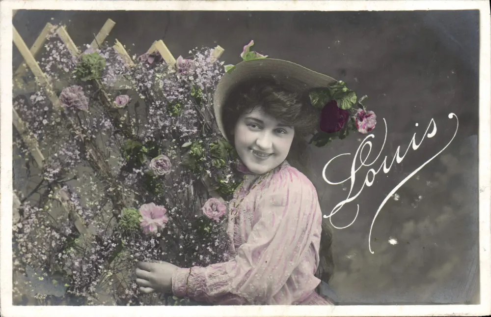 Junge Frau mit Blumenhut — Louis — Verlag Louis, Nummer 432 - Vorderseite