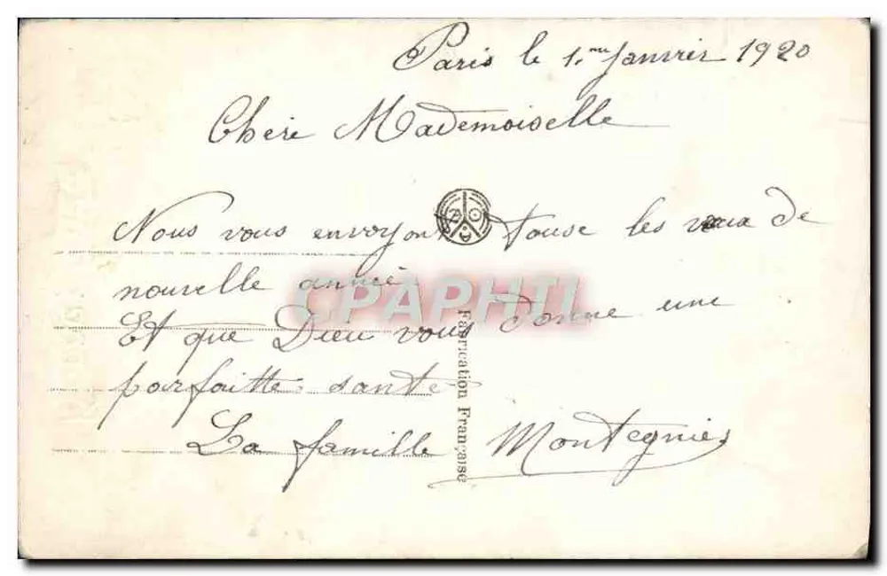 Criança segurando um ramo de louro — Boa Ano — A. NOYER 2937 - Verso