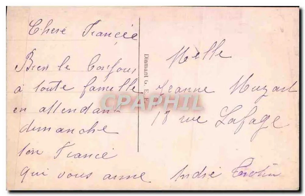 Paar auf dem Pont Alexandre-III — Paris — Verlag Royer, n° 1802 - Rückseite